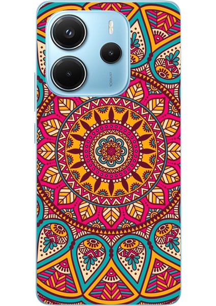 Redmi Note 14 4g Uyumlu Mandala Baskılı Silikon Kılıf