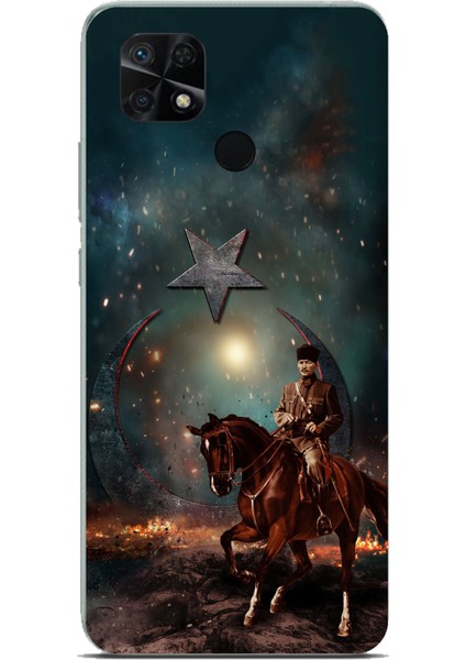 Redmi 10C - Poco C40 Uyumlu Atatürk At Üstünde Zafer Baskılı Silikon Kılıf