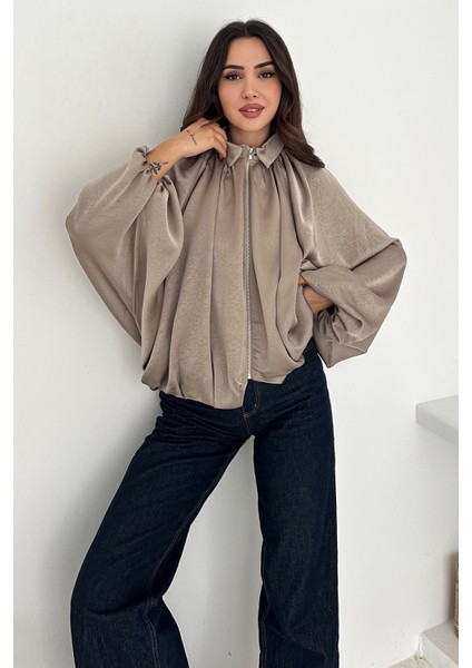 Kadın Balon Kol Büzgülü Ceket – Flow Ease fırsatları