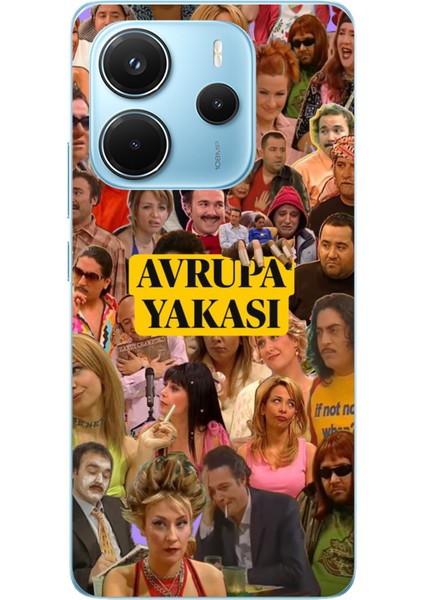 Redmi Note 14 4g Uyumlu Avrupa Yakası Baskılı Silikon Kılıf