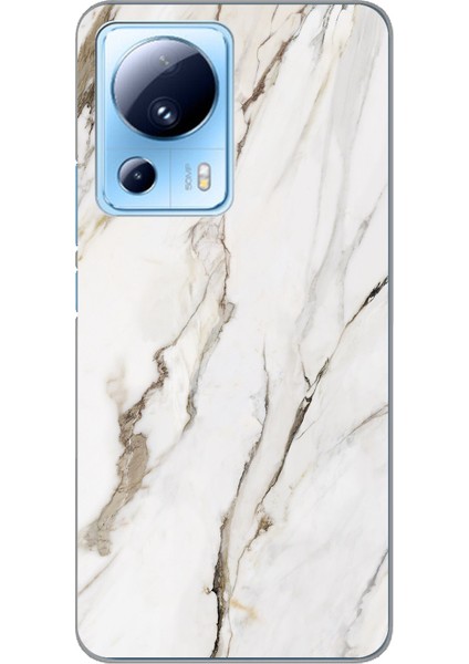 Xiaomi Mi 13 Lite Uyumlu Beyaz Mermer Baskılı Silikon Kılıf