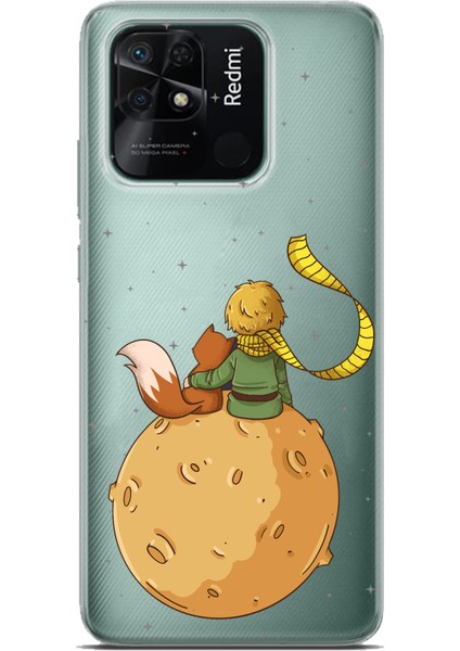 Redmi 10C - Poco C40 Uyumlu Küçük Prens Gezegen Boa Tasarımlı Baskılı Silikon Kılıf