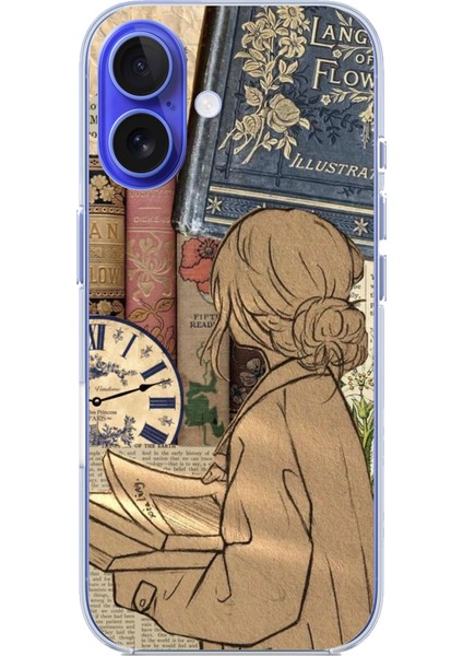 iPhone 16 Uyumlu Retro Gazete Kadın Tasarımlı Baskılı Silikon Kılıf