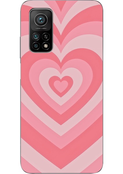 Xiaomi Mi 10T - 10T Pro Uyumlu Pembe Kalpler Baskılı Silikon Kılıf