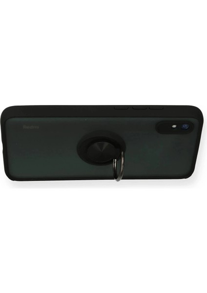 Xiaomi Redmi 9A Kılıf Montreal Yüzüklü Silikon Kapak - Siyah modelleri
