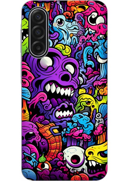 Samsung Galaxy A17 Uyumlu Psikodeli Renkli Canavarlar Baskılı Silikon Kılıf