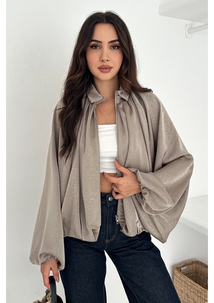 Kadın Balon Kol Büzgülü Ceket – Flow Ease