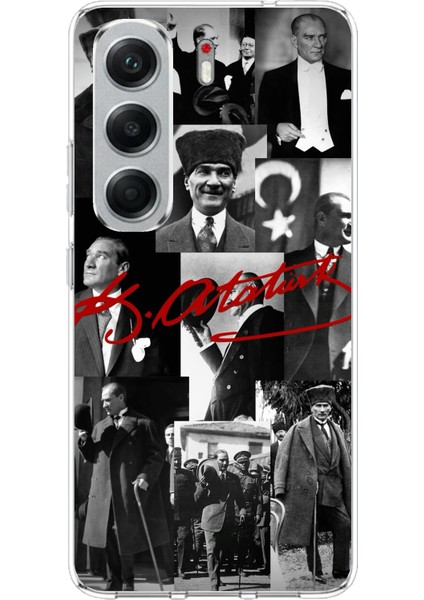 Tecno Camon 40 Pro Uyumlu Kırmızı Mustafa Kemal Atatürk Imza Baskılı Silikon Kılıf