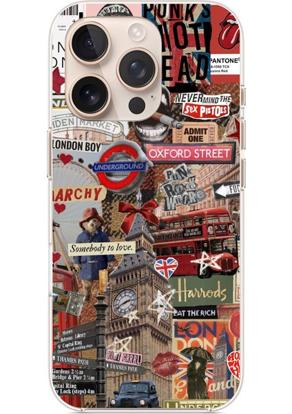 iPhone 16 Pro Max Uyumlu Londra Baskılı Silikon Kılıf