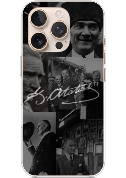 iPhone 16 Pro Max Uyumlu Kemal Atatürk Imza Baskılı Silikon Kılıf