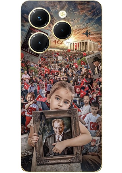 Tecno Spark 20 Pro Uyumlu Atatürk Anıtkabir Baskılı Silikon Kılıf