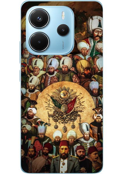 Redmi Note 14 4g Uyumlu Osmanlı Padişahları Baskılı Silikon Kılıf