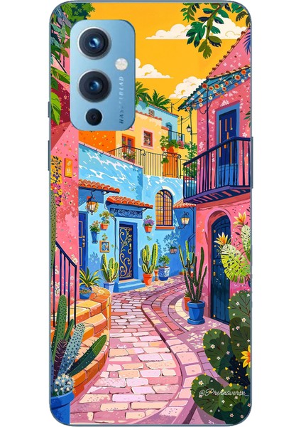 Oneplus 9 Uyumlu Renkli Sanat Sokak Silikon Kılıf