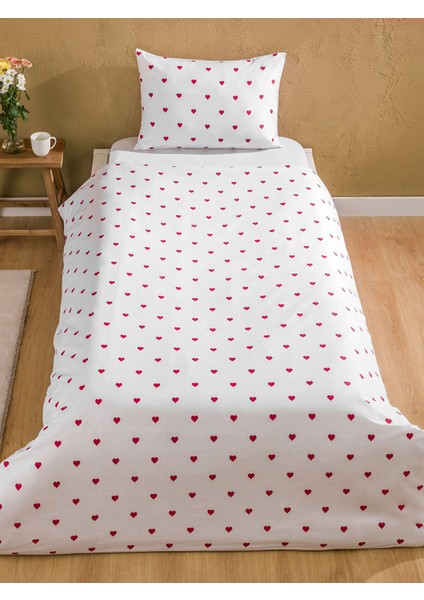 Yeni Sezon Kalp Baskılı Tek Kişilik Nevresim Seti fiyatları