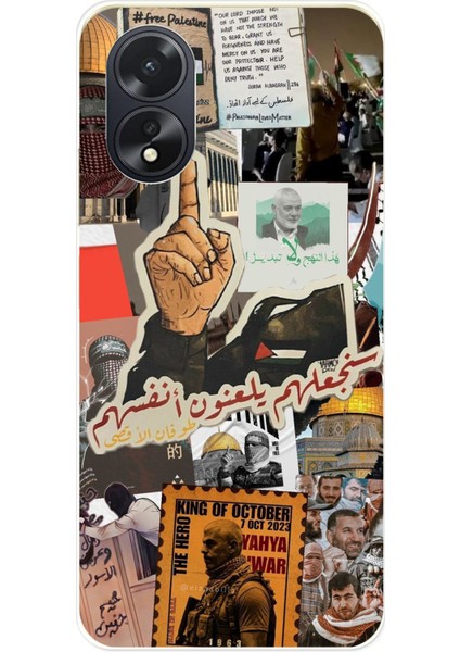 Oppo A38 Uyumlu Filistin Özgürlük Baskılı Silikon Kılıf