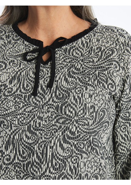 Yeni Sezon Bağlamalı Yaka Desenli Kadın Tunik modelleri