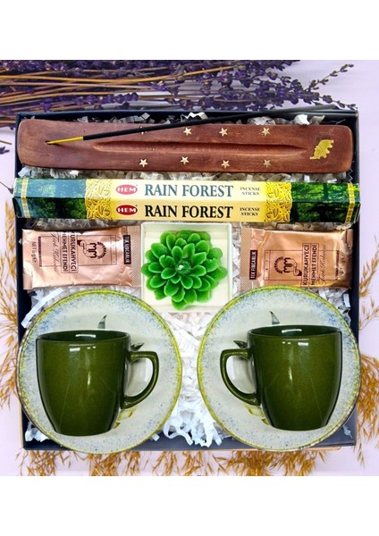 Kişiye Özel Hediyelik Ürünler, Doğum Günü Hediyesi , Sevgiliye Hediye, Anneye Hediye , 2 Kişilik Kahve Fincanı Tütsü ve Kokulu Mum Hediye Seti
