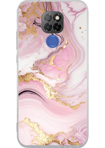 General Mobile Gm 20 Uyumlu Pembe Mermer Baskılı Silikon Kılıf