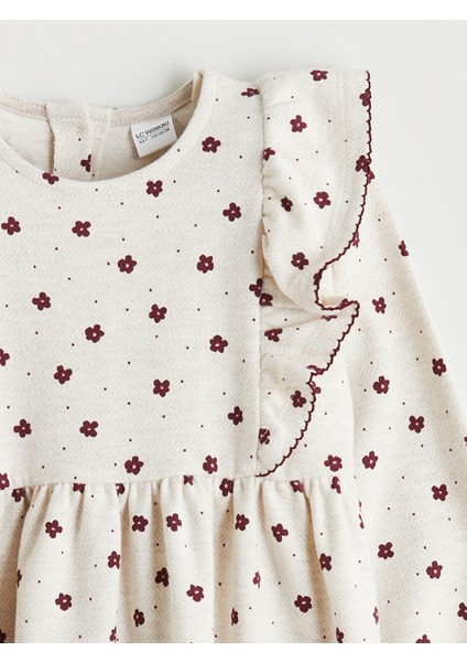 Yeni Sezon Bisiklet Yaka Çiçekli Kız Çocuk Elbise fiyatları