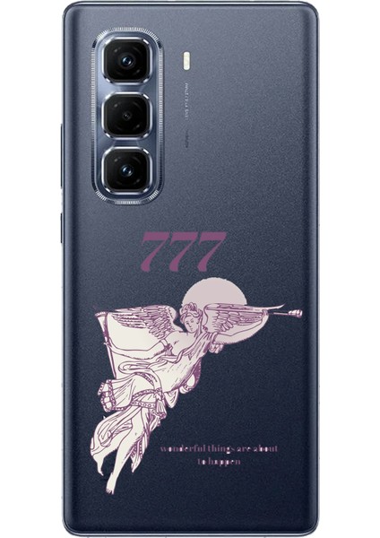 Infinix Hot 50 Pro Plus Uyumlu 777 Melek Tasarımlı Baskılı Silikon Kılıf