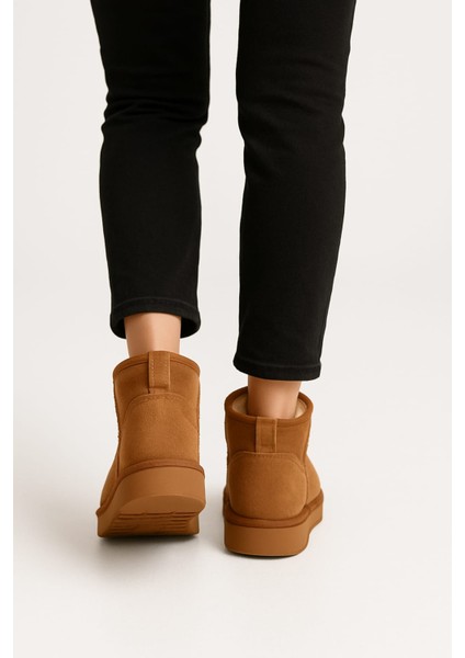 Kadın Taba Mini Süet Içi Kürklü Yüksek Kalın Taban Kışlık Bot fiyatları