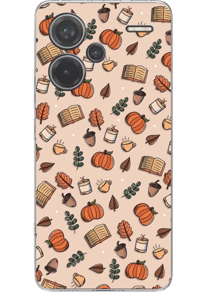 Redmi Note 13 Pro Plus 5g Uyumlu Sonbahar Balkabağı Baskılı Silikon Kılıf