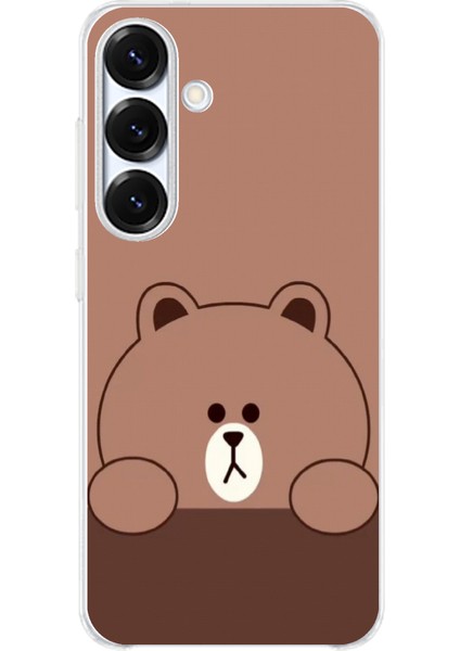 Samsung Galaxy S25 Uyumlu Kahverengi Ayı Tasarımlı Baskılı Silikon Kılıf