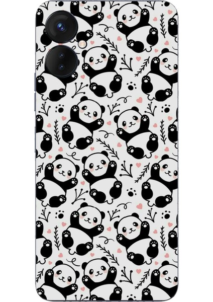 Tecno Spark 9 Pro Uyumlu Minik Pandalar Baskılı Silikon Kılıf