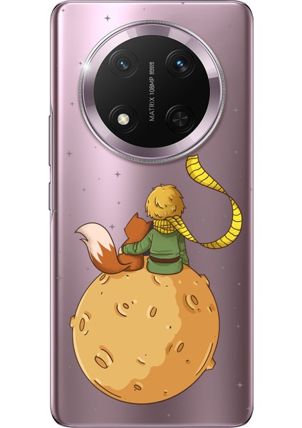 Honor Magic 7 Lite Uyumlu Küçük Prens Gezegen Boa Tasarımlı Baskılı Silikon Kılıf