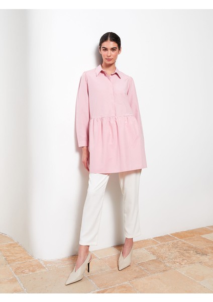 Yeni Sezon Düz Poplin Kadın Gömlek Tunik