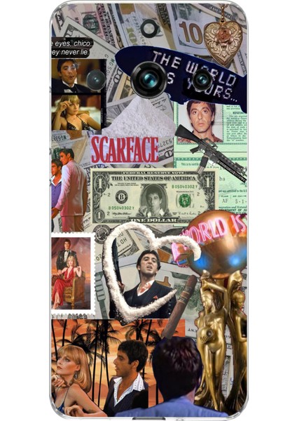 Realme 11 Pro-Pro Plus Uyumlu Scarface Kolaj Tasarımlı Baskılı Silikon Kılıf