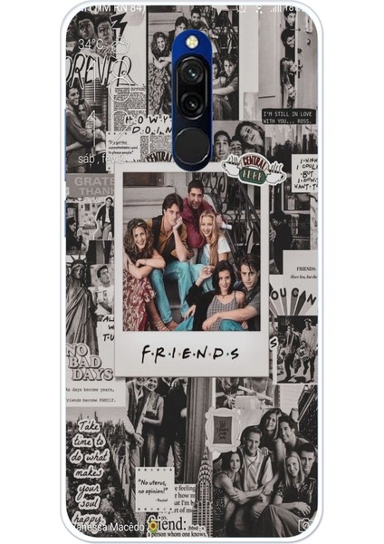 Redmi 8 Uyumlu Friends Nostalji Tasarımlı Tasarımlı Baskılı Silikon Kılıf