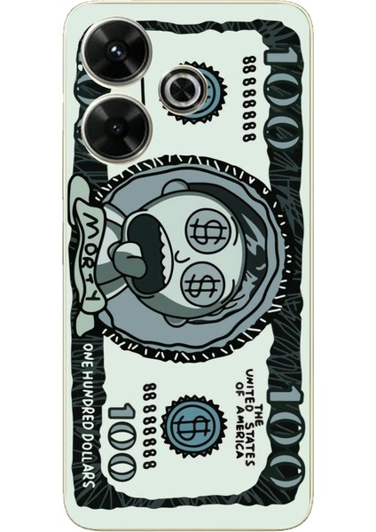Redmi 13 Uyumlu Morty Dolar Baskılı Silikon Kılıf