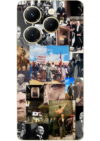 Tecno Spark 20 Pro Uyumlu Atatürk Cumhuriyet Baskılı Silikon Kılıf