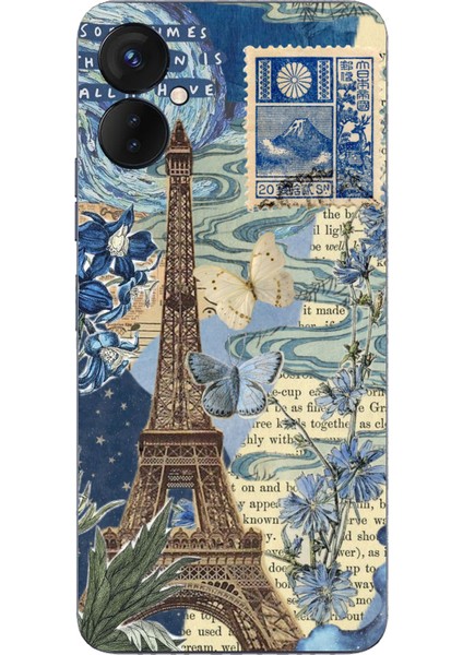 Tecno Spark 9 Pro Uyumlu Paris ve Eyfel Kulesi Baskılı Silikon Kılıf