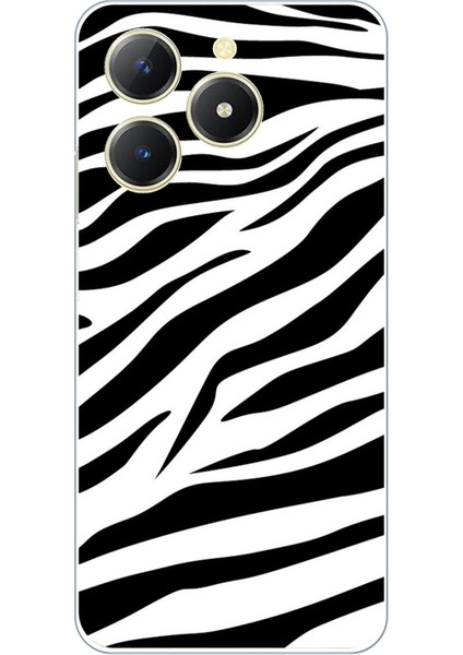 Realme C61 Uyumlu Zebra Tasarımlı Baskılı Silikon Kılıf