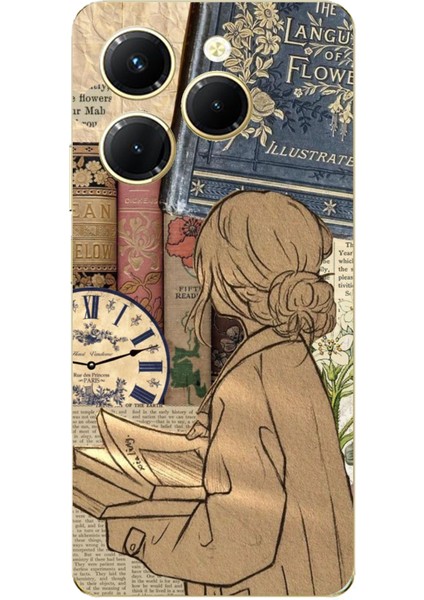 Tecno Spark 20 Pro Uyumlu Retro Gazete Kadın Tasarımlı Baskılı Silikon Kılıf