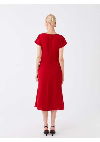 Yeni Sezon V Yaka Düz Kısa Kollu Kadın Elbise indirimleri