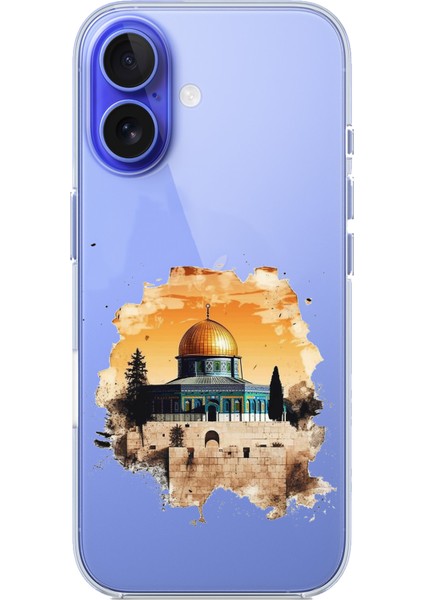 iPhone 16 Uyumlu Mescid-I Aksa Tasarımlı Baskılı Silikon Kılıf