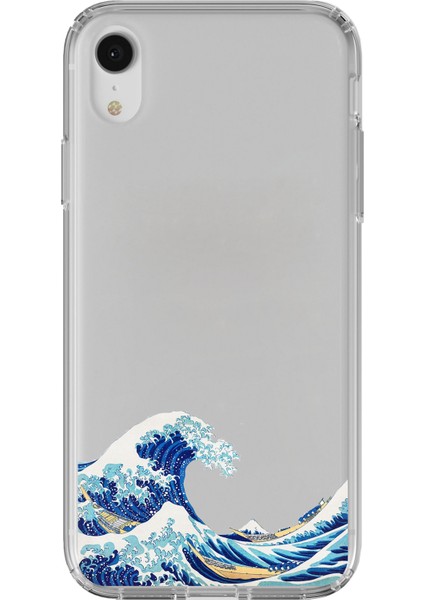 iPhone Xr Uyumlu Kanagawa Oki Nami Ura Dalgası Tasarımlı Baskılı Silikon Kılıf