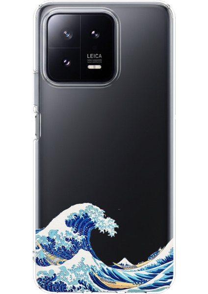 Xiaomi Mi 13 Uyumlu Kanagawa Oki Nami Ura Dalgası Tasarımlı Baskılı Silikon Kılıf