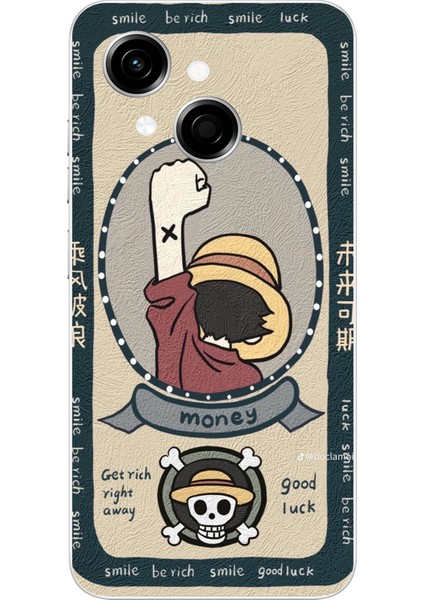 Tecno Spark Go 1 Uyumlu One Piece Dolar Baskılı Silikon Kılıf