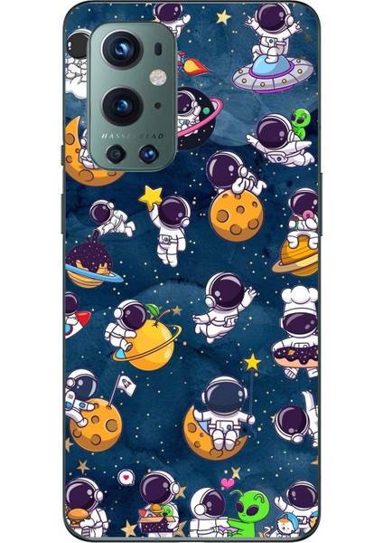 Oneplus 9 Pro Uyumlu Minik Astronotlar Uzayda Baskılı Silikon Kılıf