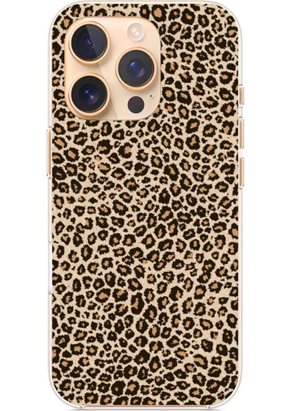 iPhone 16 Pro Uyumlu Leopar Tasarımlı Baskılı Silikon Kılıf