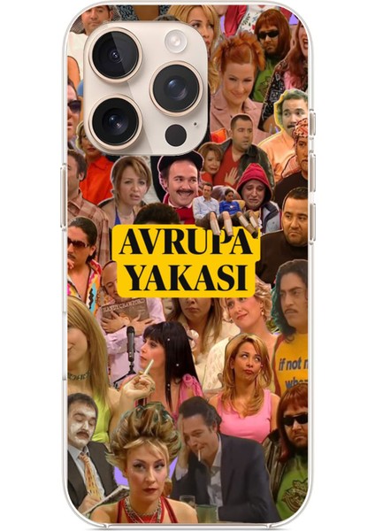 iPhone 16 Pro Max Uyumlu Avrupa Yakası Baskılı Silikon Kılıf