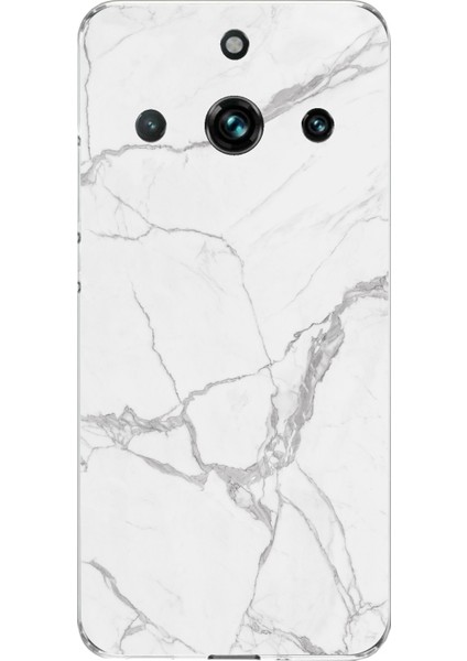 Realme 11 Pro-Pro Plus Uyumlu Gri Mermer Baskılı Silikon Kılıf