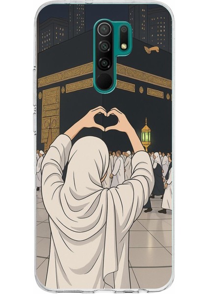 Redmi 9 Uyumlu Kabe Aşkı Baskılı Silikon Kılıf