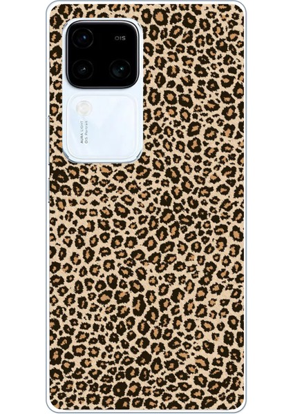 Vivo V30 Uyumlu Leopar Tasarımlı Baskılı Silikon Kılıf