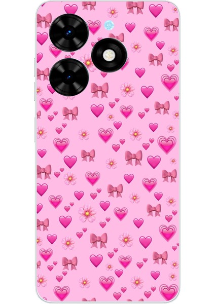 Tecno Spark Go 2024 Uyumlu Pembe Minik Kalpler Baskılı Silikon Kılıf