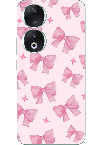 Honor 90 Uyumlu Pembe Fiyonklar Baskılı Silikon Kılıf